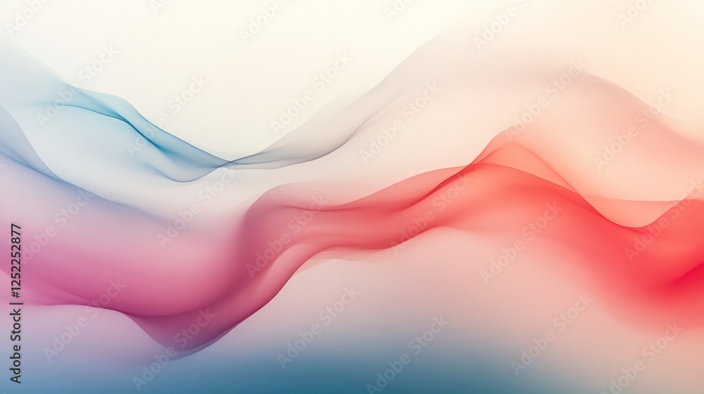 Poster Abstract colorful wave design with soft gradients and flowing shapes, artistic background concept