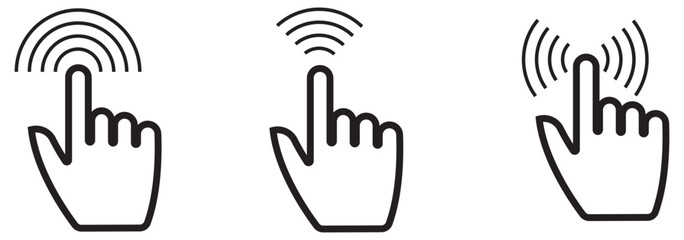 Hand click icon. Vector mouse pointer symbol, hand click. pointer eps 10