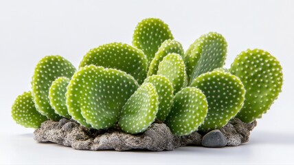 Prickly Pear Cactus on a Rock Surface with Unique Texture and Color