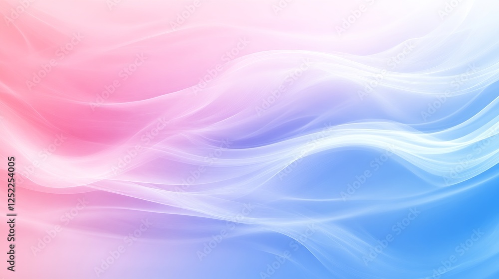 Poster Abstract pastel gradient background with soft flowing lines, colorful spectrum concept