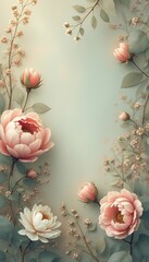 vintage flowers floral background flower vintage spring peony florist bouquet floristic botany botanical nature tulip lily hydrangea flora baroque chaplet garland branch garden plant background