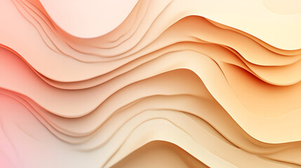 Abstract Wavy Layers Of Peach And Cream Tones