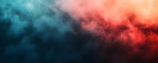 Red and blue smoke cloudscape