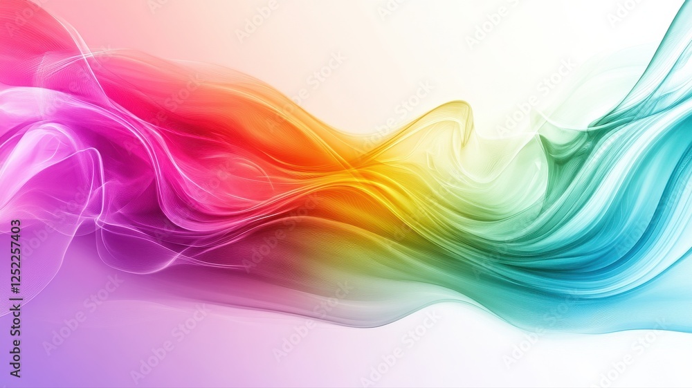 Poster abstract colorful wave pattern with flowing lines and soft gradients