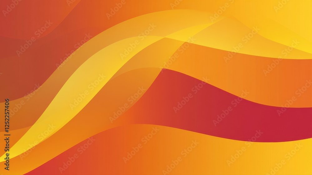 Poster abstract waves of warm colors creating a dynamic background design
