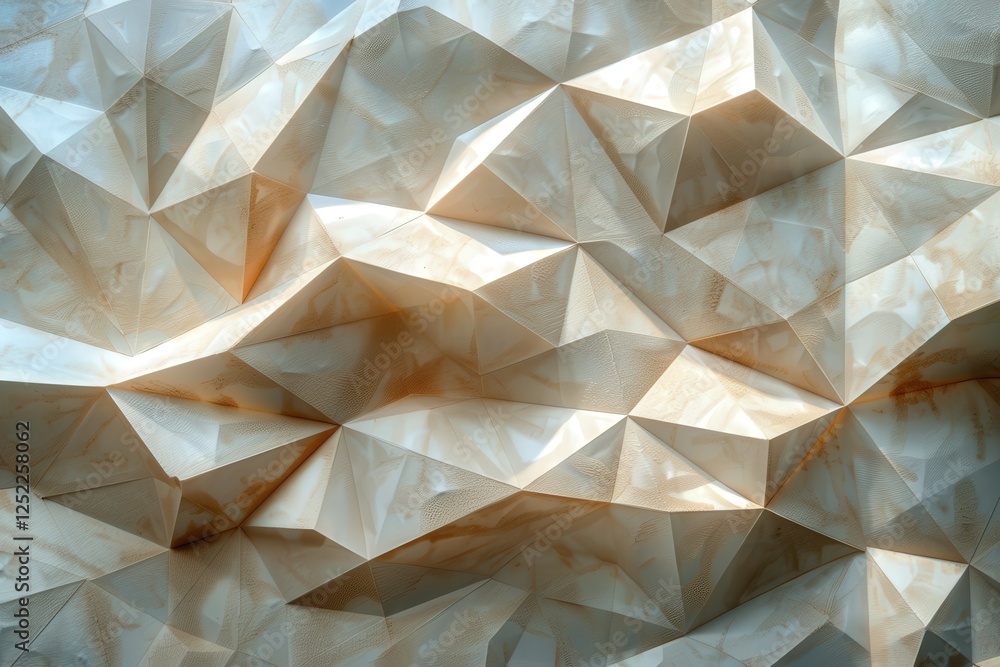 Poster textured abstract background with geometric shapes and relief patterns in soft creamy tones