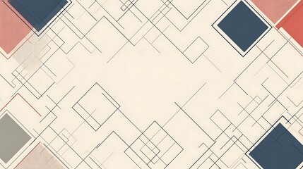 Abstract Geometric Design Featuring Lines and Squares