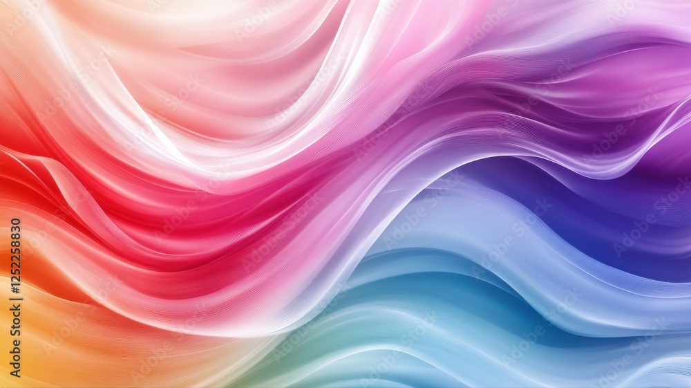 Poster colorful flowing waves of light creating abstract artistic background
