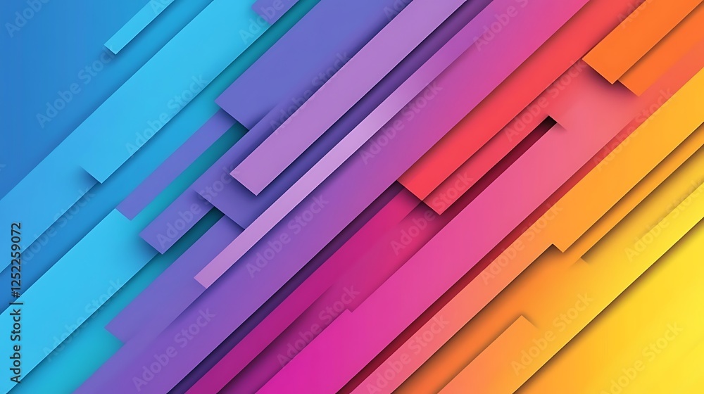 Poster Abstract Colorful Diagonal Lines Pattern Design