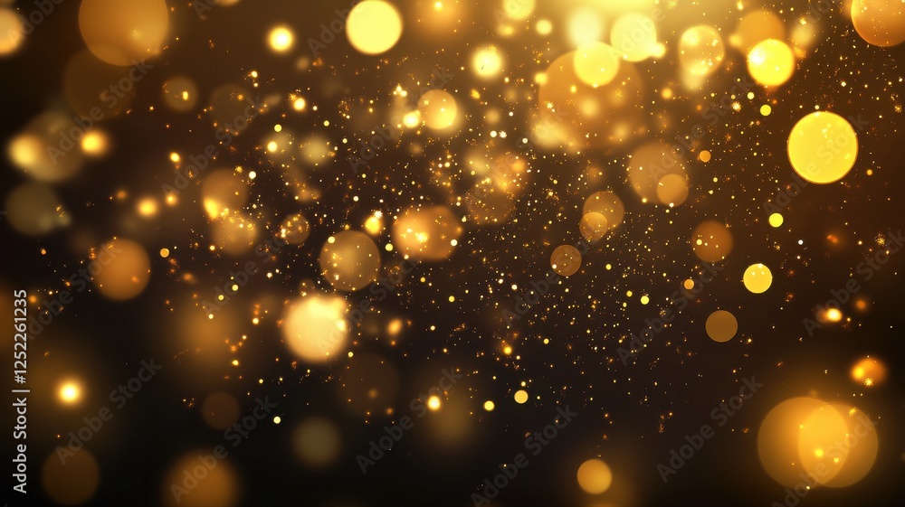 Poster sparkling golden lights and bokeh effect for magical backgrounds