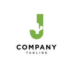 Letter J cactus Logo Icon Vector