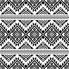 Southwest Aztec geometric Native American Mexican Navajo tribal ethnic boho indian texture ornament seamless pattern fabric black and white design vector for woven textile printing blanket rug carpet 