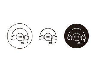 set of support headset earphone symbol design vector illustration isolated on transparent background