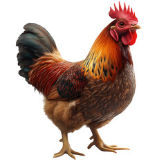 Fototapeta premium A rooster with colorful feathers