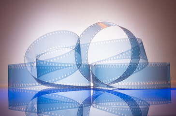 blue film strip background