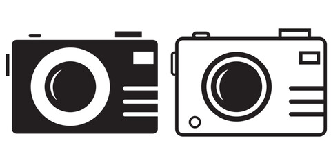 Camera icon set. Photo camera icon. Camera photography icon Design. Black, white and Blue colors. EPS 10