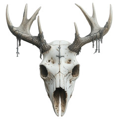 The deer's head hanging on the wall