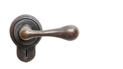 old door knob on transparent background