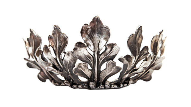 Silver crown isolated on a transparent background