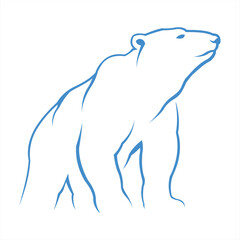 Male polar bear standing proudly illustrator logo design 