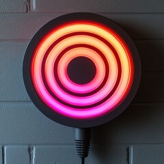 Circular Wall Mounted Light With Concentric Rings Of Color