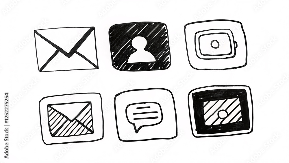 Poster creative digital communication icons online platforms graphic design minimalist style close-up view 
