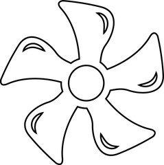 Electric fan icon. Air conditioning heating and cooling black fan bicolor line and flat vector isolated on transparent background. Wind symbol , cold temperature design concepts.