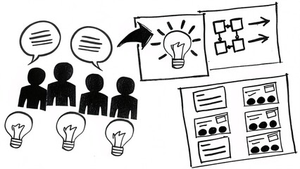 Collaborative brainstorming session office space visual content creative environment group perspective idea generation for effective teamwork