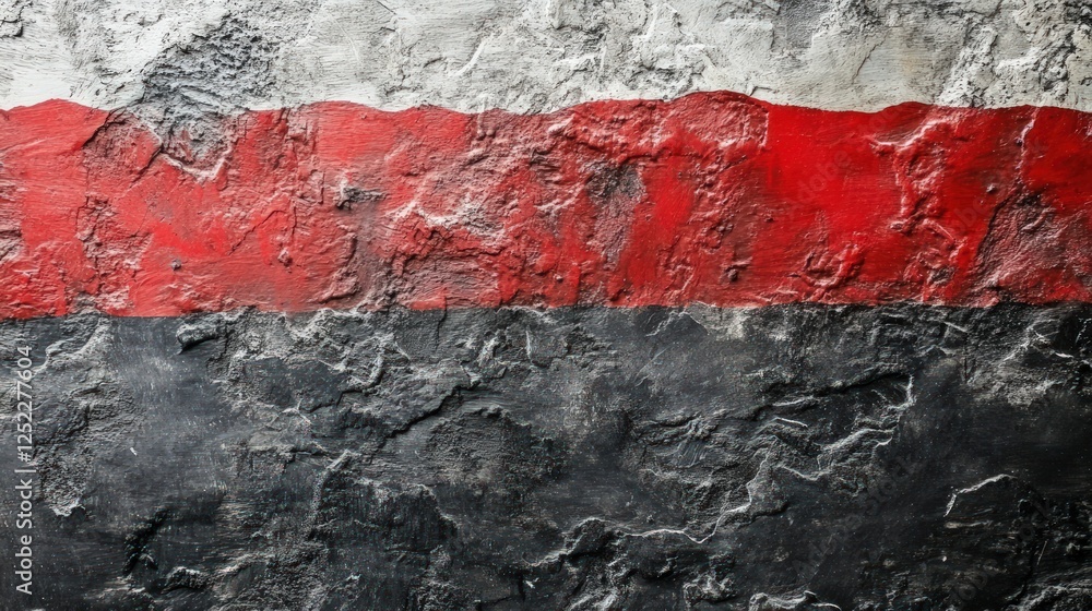 Poster Abstract Texture of Weathered Red and Black Paint on Rough Surface Design Elements and Colors with Vivid Contrast and Layered Pattern Composition for Background Design Artwork and Craftsmanship Using