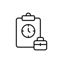 Working shift outline icons, minimalist vector illustration ,simple transparent graphic element .Isolated on white background