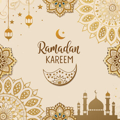 Ramadan Kareem Design On Islamic Background