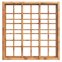 Translucent Shoji Screen Panel Crafted from Wood and Paper Materials