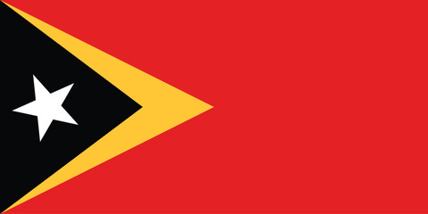 East Timor flag. The official ratio. Flag icon. Standard color. Standard size. A rectangular flag. Computer illustration. Digital illustration. Vector illustration.