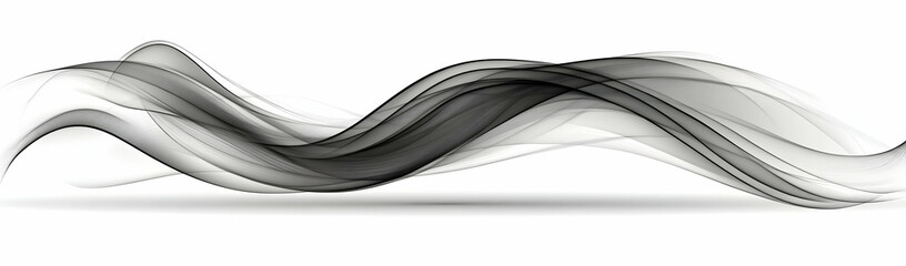 Obraz premium Abstract grey waves, flowing design, white background, website header