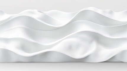 Abstract White Fabric Waves on Minimalist Background