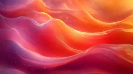 Obraz premium Abstract waves in vibrant sunset colors, fluid art aesthetic. Creative design and modern art concept