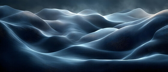 Obraz premium Glowing hills, dark sky, digital art, website