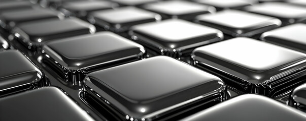 Shiny black cubes, abstract background