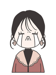 泣いている女性のイラスト
