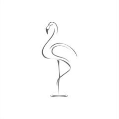 Stork standing with water movement at feet illustrator logo design