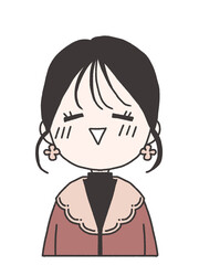 嬉しい笑顔の女性のイラスト