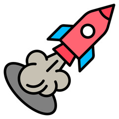 Rocket Launch Icon For Design Elements