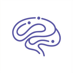 Abstract brain purple color illustrator logo design 