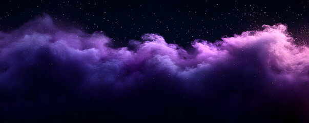 Purple clouds, night sky, stars, fantasy background