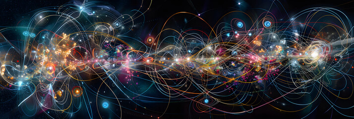 Intricate Quantum Field Interactions: A Visual Representation of Fundamental Particle Dynamics