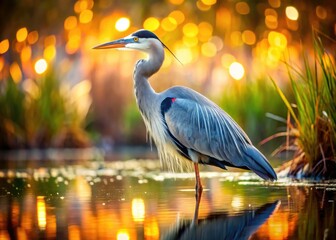 Stunning heron images: sharp focus, blurred backgrounds, beautiful wildlife photography, artistic bokeh effect.