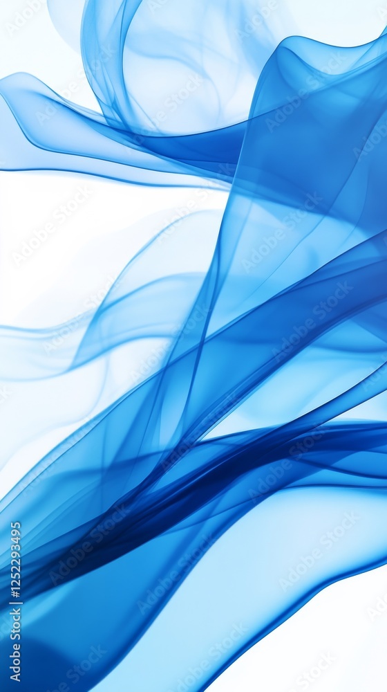 Poster flowing blue abstract background with soft transparent waves. modern artistic concept