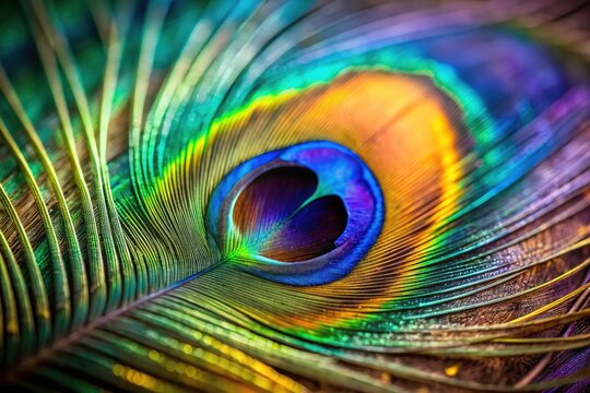 Stunning long exposure captures a peacock feather's eye, showcasing breathtaking macro detail and natural beauty.