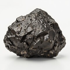 Meteorite close-up on a white background