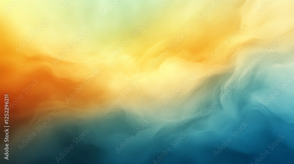 Aufkleber abstract gradient of warm and cool colors blending smoothly, calming atmosphere concept